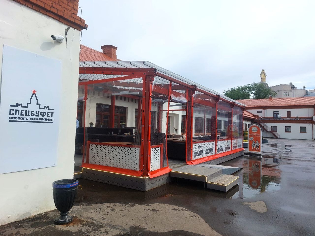 ПВХ шторы для летней террасы кафе в Ельце